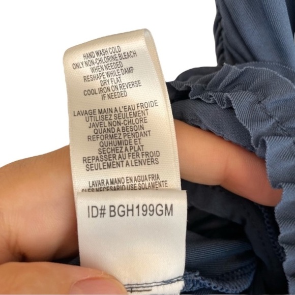 BCBG MAXAZRIA Blue Ruffle Halter Dress XS - Picture 5 of 9